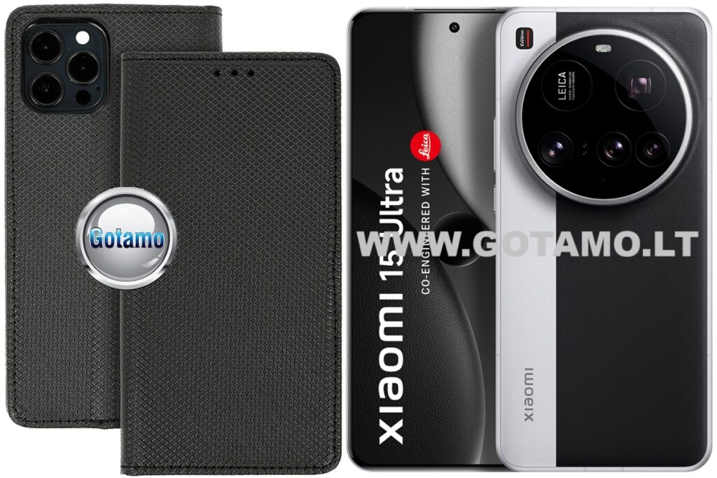 Re-Grid magnetinis dėklas Xiaomi 15 Ultra telefonui juodos spalvos