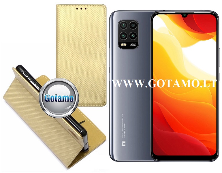Re-Grid magnetinis dėklas Xiaomi Mi 10 Lite, Xiaomi Mi 10 Lite 5G telefonams aukso spalvos