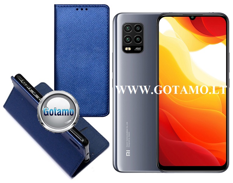 Re-Grid magnetinis dėklas Xiaomi Mi 10 Lite, Xiaomi Mi 10 Lite 5G telefonams mėlynos spalvos