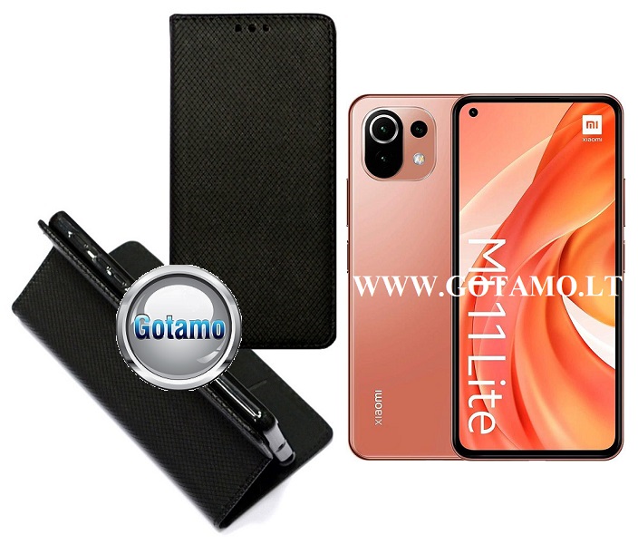 Re-Grid magnetinis dėklas Xiaomi Mi 11 Lite, Xiaomi Mi 11 Lite 5G telefonams juodos spalvos