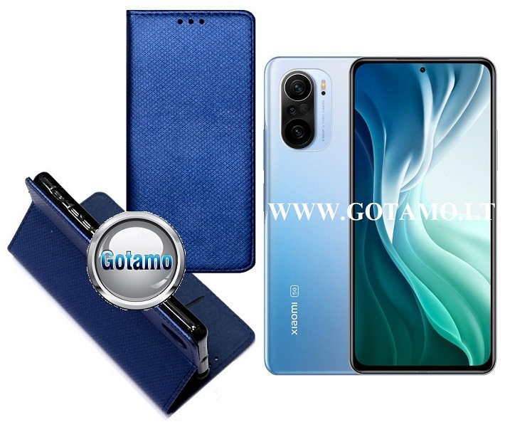 Re-Grid magnetinis dėklas Xiaomi Mi 11i, Xiaomi Mi 11X, Xiaomi Mi 11X Pro, Xiaomi Poco F3 telefonams mėlynos spalvos
