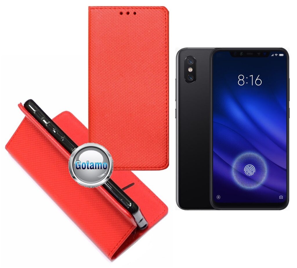 Re-Grid magnetinis dėklas Xiaomi Mi 8, Xiaomi Mi 8 Pro telefonams raudonos spalvos