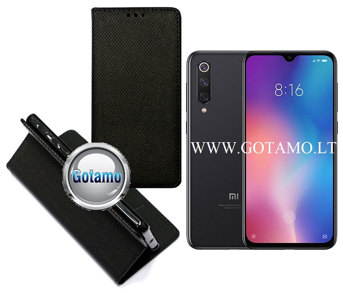 Re-Grid magnetinis dėklas Xiaomi Mi 9 SE telefonams juodos spalvos