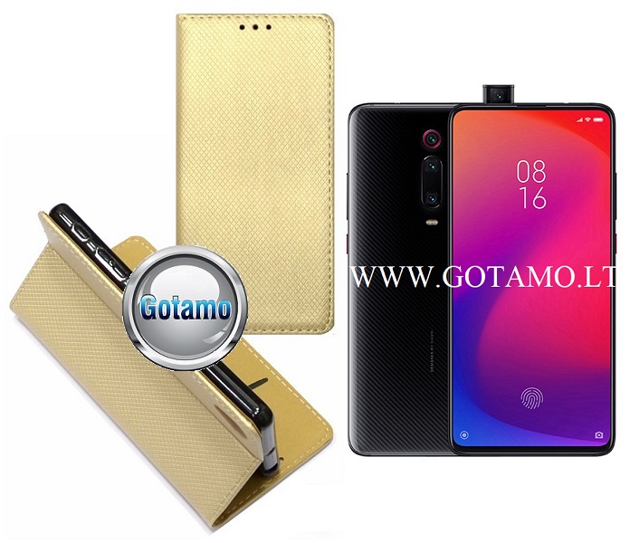 Re-Grid magnetinis dėklas Xiaomi Mi 9T, Xiaomi Redmi K20 telefonams aukso spalvos