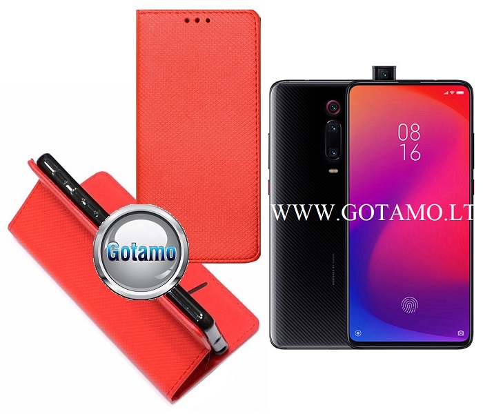 Re-Grid magnetinis dėklas Xiaomi Mi 9T, Xiaomi Redmi K20 telefonams raudonos spalvos