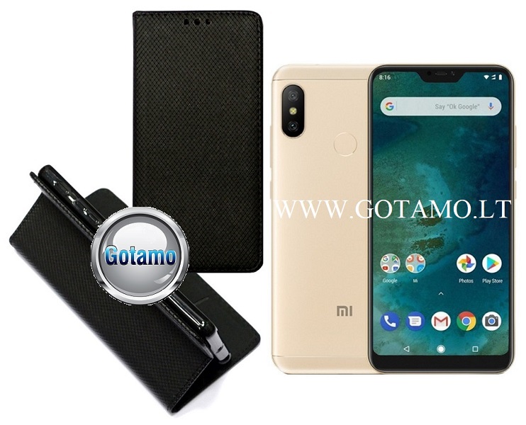 Re-Grid magnetinis dėklas Xiaomi Mi A2 Lite, Xiaomi Redmi 6 Pro telefonams juodos spalvos