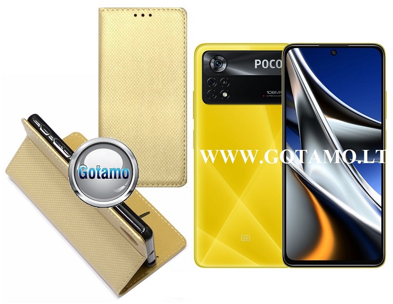 Re-Grid magnetinis dėklas Xiaomi Poco X4 Pro 5G telefonams aukso spalvos