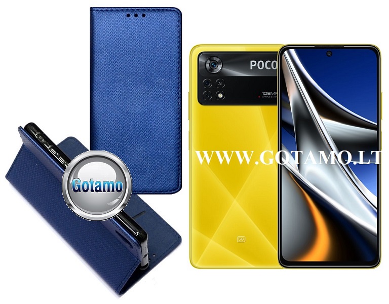 Re-Grid magnetinis dėklas Xiaomi Poco X4 Pro 5G telefonams mėlynos spalvos