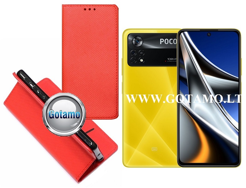Re-Grid magnetinis dėklas Xiaomi Poco X4 Pro 5G telefonams raudonos spalvos