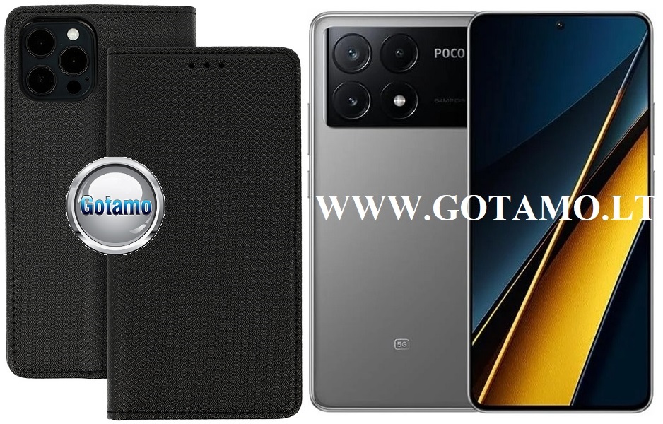 Re-Grid magnetinis dėklas Xiaomi Poco X6 Pro telefonui juodos spalvos