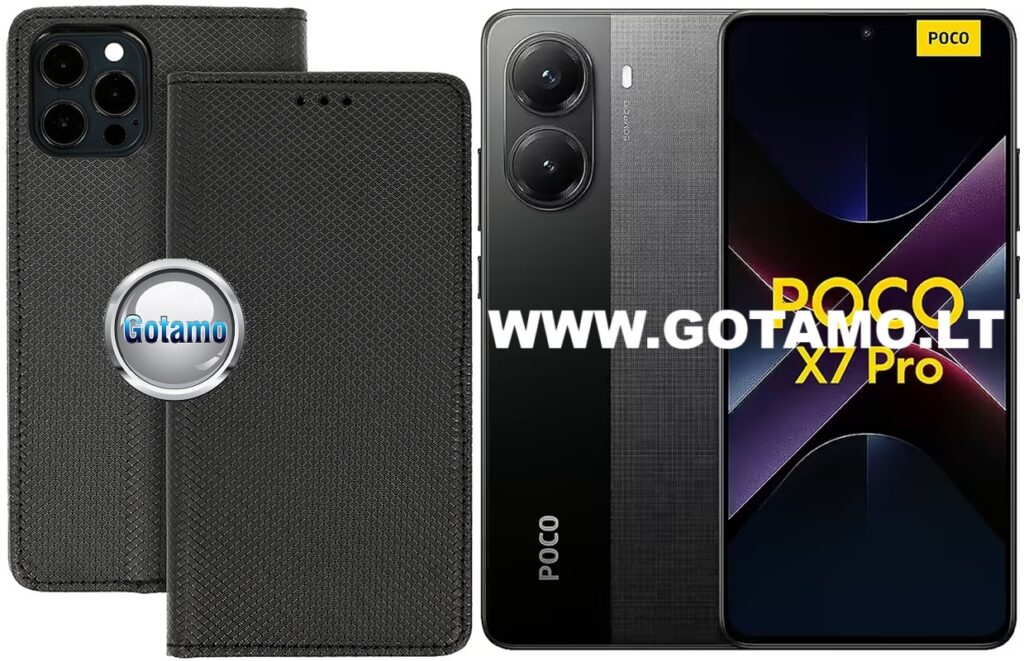 Re-Grid magnetinis dėklas Xiaomi Poco X7 Pro telefonui juodos spalvos