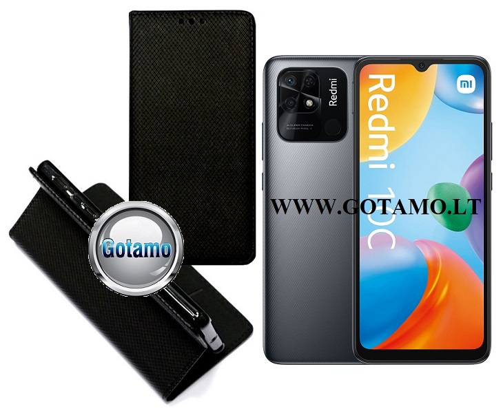 Re-Grid magnetinis dėklas Xiaomi Redmi 10C, Xiaomi Poco C40 telefonams juodos spalvos