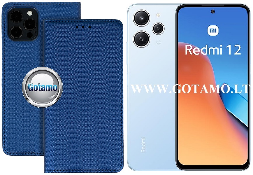 Re-Grid magnetinis dėklas Xiaomi Redmi 12, Xiaomi Redmi 12 5G telefonams mėlynos spalvos