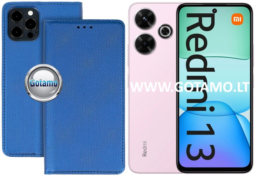 Re-Grid magnetinis dėklas Xiaomi Redmi 13, Xiaomi Redmi 13 5G telefonams mėlynos spalvos