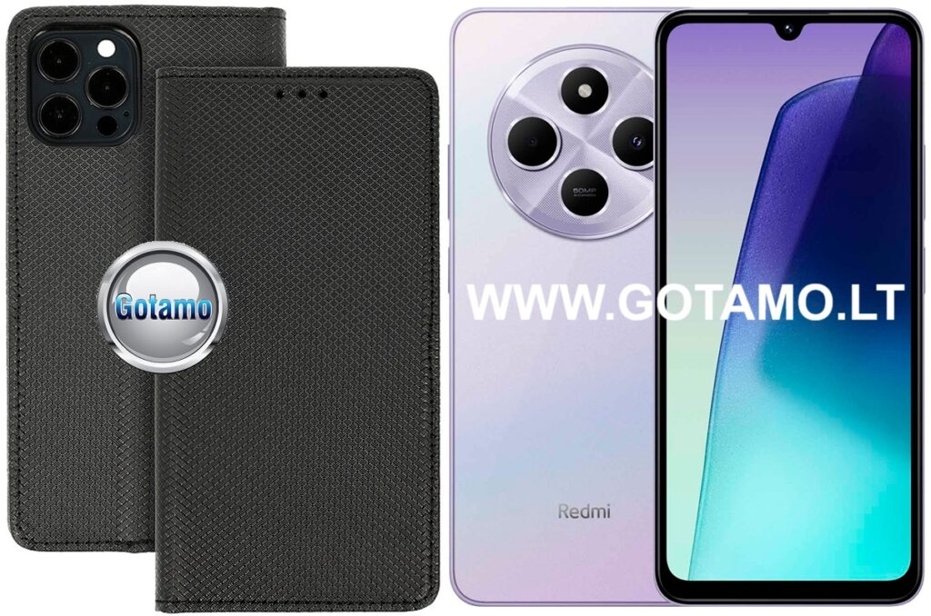 Re-Grid magnetinis dėklas Xiaomi Redmi 14C, Xiaomi Redmi A4, Xiaomi Poco C75 telefonams juodos spalvos