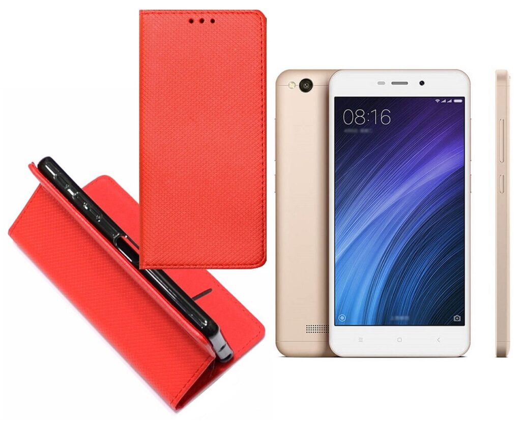 Re-Grid magnetinis dėklas Xiaomi Redmi 4A mobiliesiems telefonams raudonos spalvos