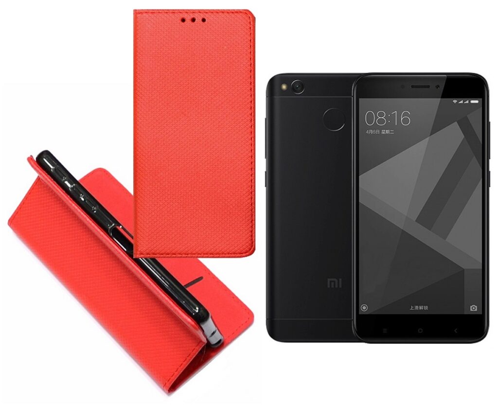 Re-Grid magnetinis dėklas Xiaomi Redmi 4X telefonams raudonos spalvos