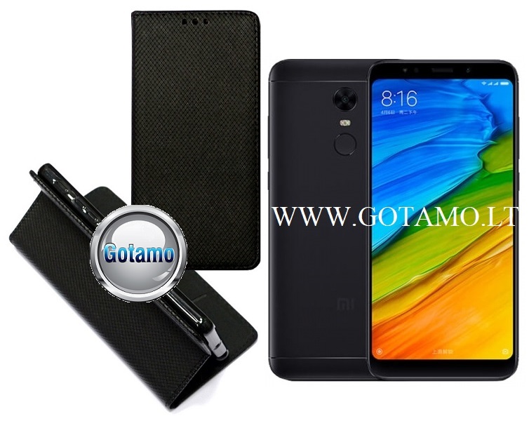 Re-Grid magnetinis dėklas Xiaomi Redmi 5 Plus telefonams juodos spalvos