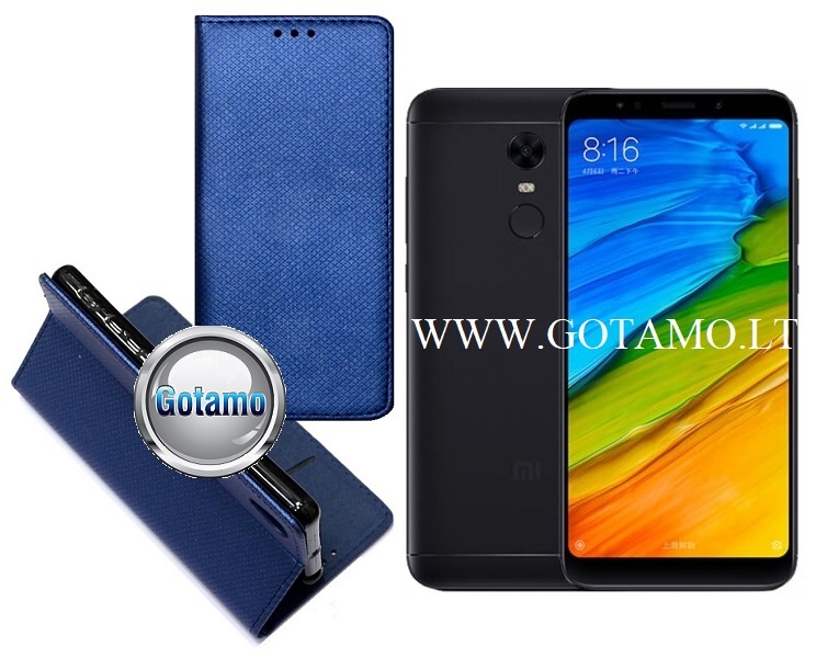 Re-Grid magnetinis dėklas Xiaomi Redmi 5 Plus telefonams mėlynos spalvos