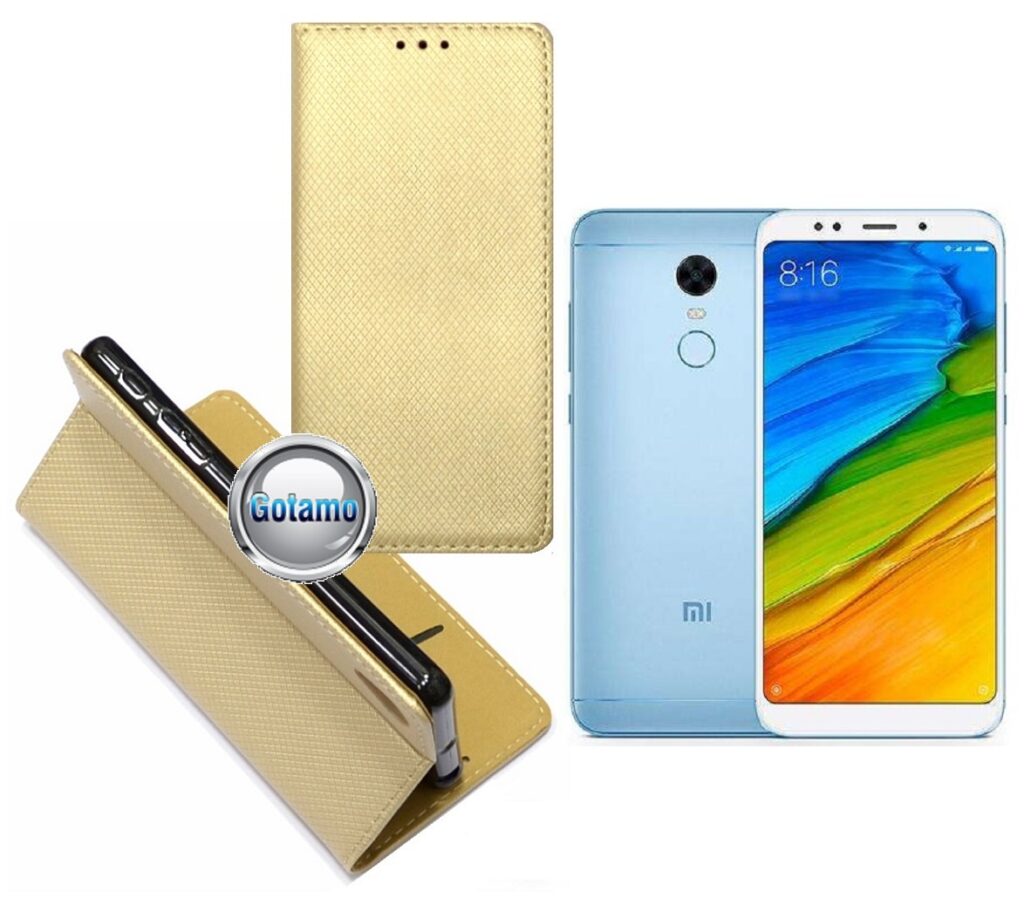 Re-Grid magnetinis dėklas Xiaomi Redmi 5 telefonams aukso spalvos