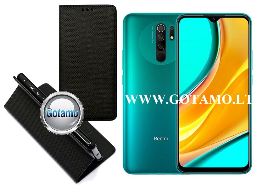 Re-Grid magnetinis dėklas Xiaomi Redmi 9 telefonams juodos spalvos