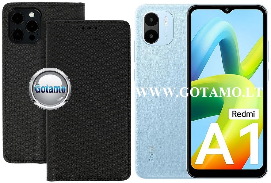 Re-Grid magnetinis dėklas Xiaomi Redmi A1, Xiaomi Redmi A2 telefonams juodos spalvos