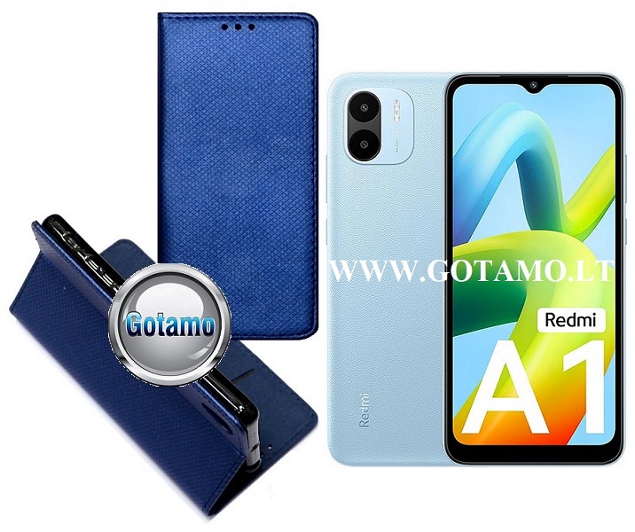 Re-Grid magnetinis dėklas Xiaomi Redmi A1, Xiaomi Redmi A2 telefonams mėlynos spalvos