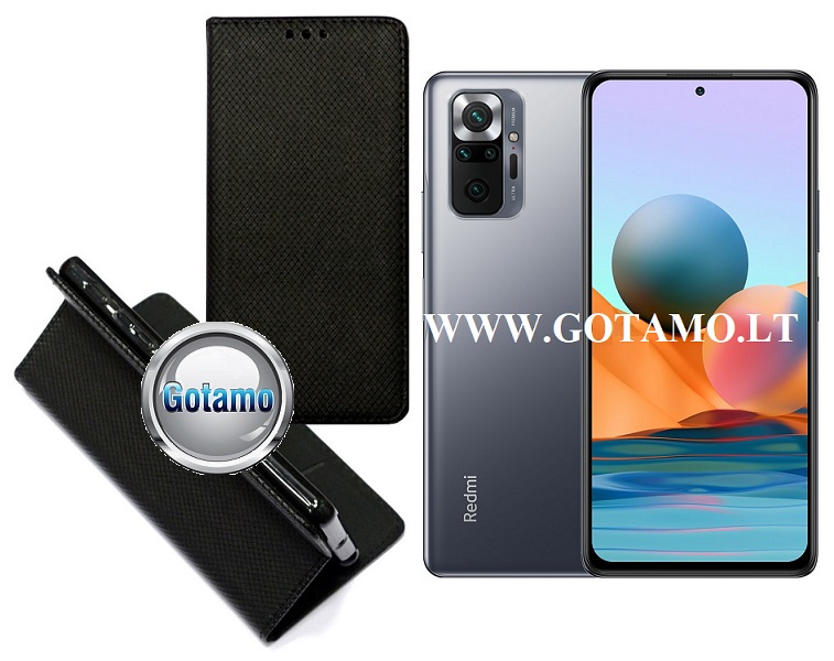 Re-Grid magnetinis dėklas Xiaomi Redmi Note 10 Pro, Xiaomi Redmi Note 10 Pro Max telefonams juodos spalvos