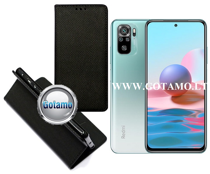 Re-Grid magnetinis dėklas Xiaomi Redmi Note 10, Xiaomi Redmi Note 10S, Xiaomi Poco M5s telefonams juodos spalvos