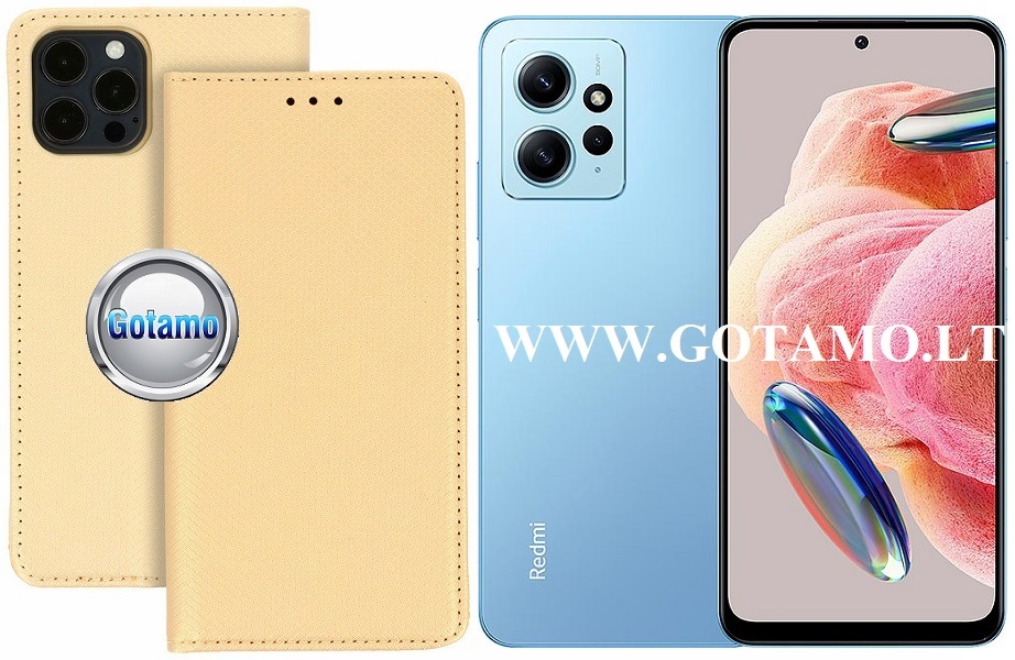 Re-Grid magnetinis dėklas Xiaomi Redmi Note 12 4G telefonui aukso spalvos