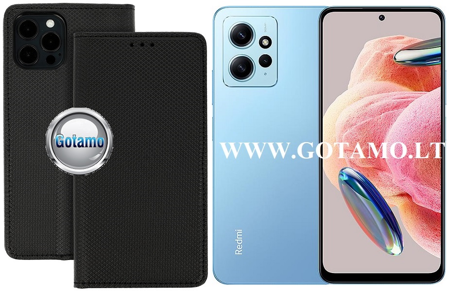 Re-Grid magnetinis dėklas Xiaomi Redmi Note 12 4G telefonui juodos spalvos
