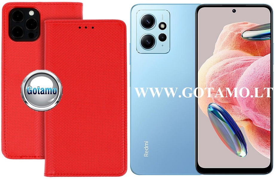 Re-Grid magnetinis dėklas Xiaomi Redmi Note 12 4G telefonui raudonos spalvos