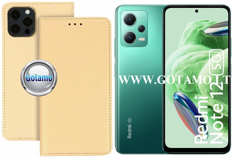 Re-Grid magnetinis dėklas Xiaomi Redmi Note 12, Xiaomi Poco X5 telefonams aukso spalvos