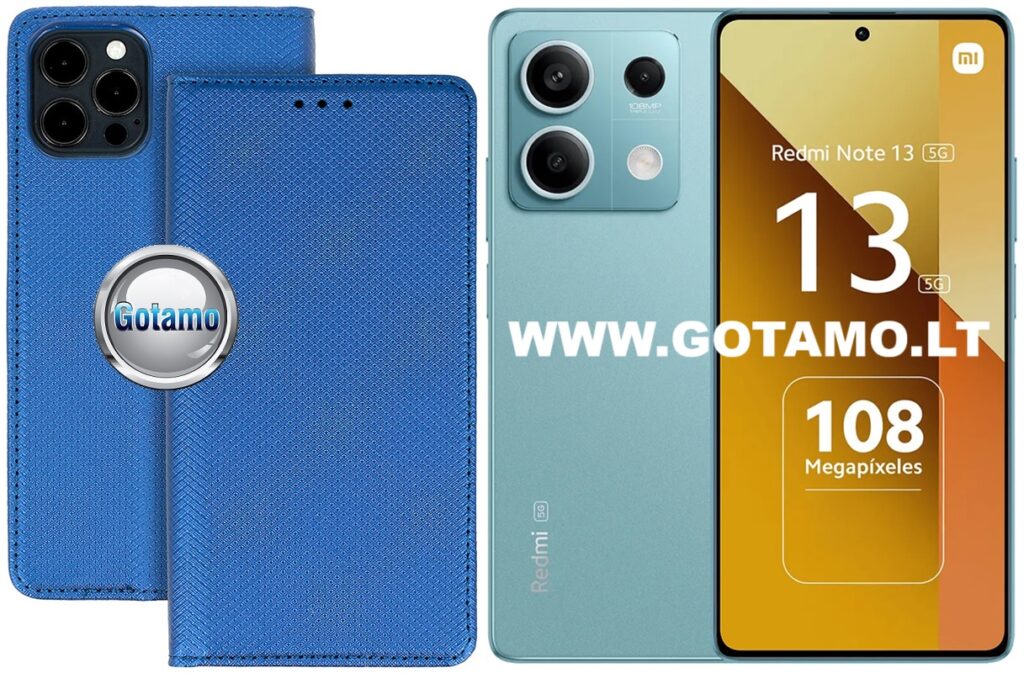 Re-Grid magnetinis dėklas Xiaomi Redmi Note 13 5G telefonui mėlynos spalvos