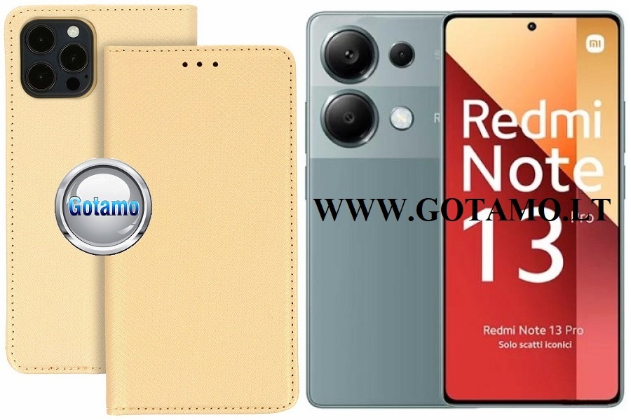 Re-Grid magnetinis dėklas Xiaomi Redmi Note 13 Pro 4G, Xiaomi Poco M6 Pro telefonams aukso spalvos