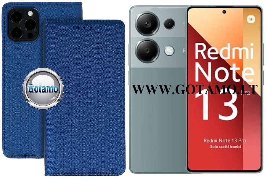 Re-Grid magnetinis dėklas Xiaomi Redmi Note 13 Pro 4G, Xiaomi Poco M6 Pro telefonams mėlynos spalvos