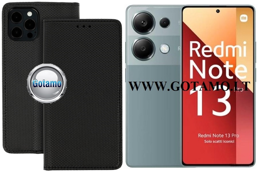 Re-Grid magnetinis dėklas Xiaomi Redmi Note 13 Pro 4G, Xiaomi Poco M6 Pro telefonams juodos spalvos