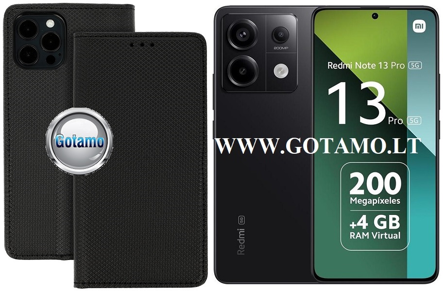 Re-Grid magnetinis dėklas Xiaomi Redmi Note 13 Pro 5G, Xiaomi Poco X6 telefonams juodos spalvos