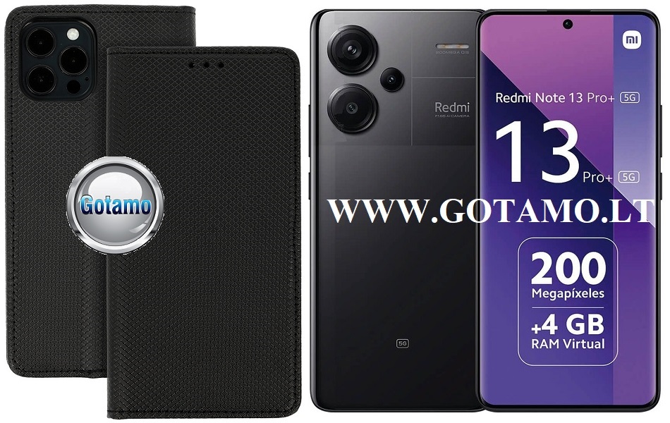 Re-Grid magnetinis dėklas Xiaomi Redmi Note 13 Pro Plus telefonui juodos spalvos