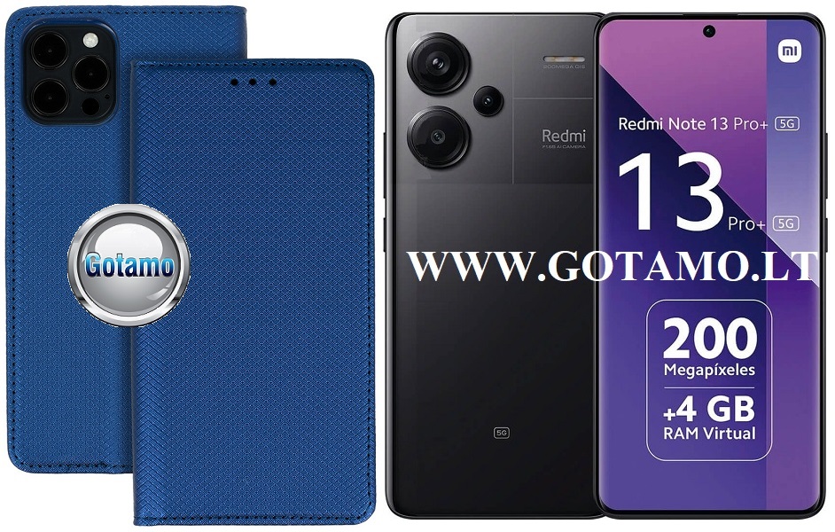 Re-Grid magnetinis dėklas Xiaomi Redmi Note 13 Pro Plus telefonui mėlynos spalvos