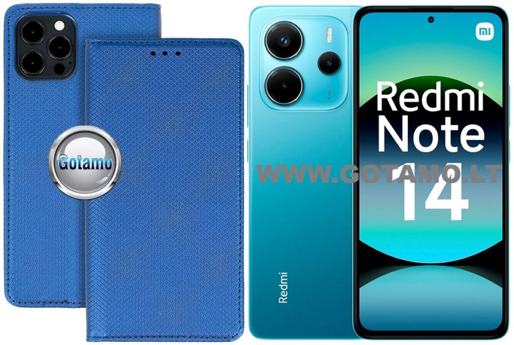 Re-Grid magnetinis dėklas Xiaomi Redmi Note 14 4G telefonui mėlynos spalvos