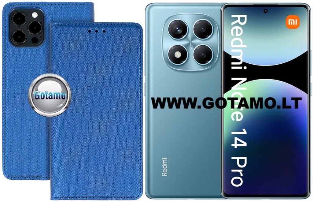 Re-Grid magnetinis dėklas Xiaomi Redmi Note 14 Pro 4G telefonui mėlynos spalvos