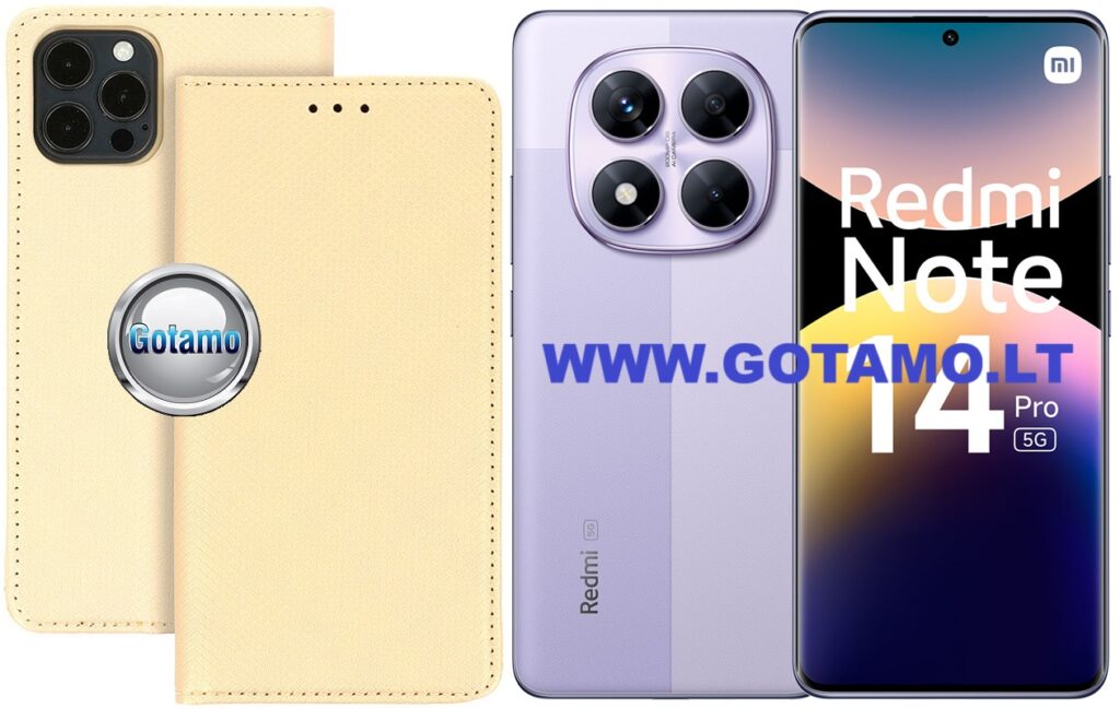 Re-Grid magnetinis dėklas Xiaomi Redmi Note 14 Pro 5G, Xiaomi Poco X7 telefonams aukso spalvos