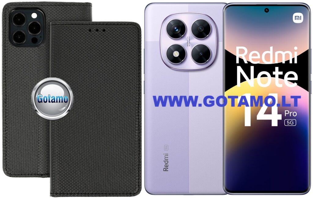 Re-Grid magnetinis dėklas Xiaomi Redmi Note 14 Pro 5G, Xiaomi Poco X7 telefonams juodos spalvos