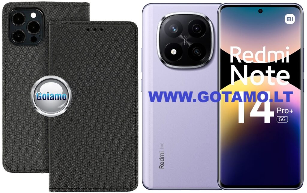 Re-Grid magnetinis dėklas Xiaomi Redmi Note 14 Pro Plus 5G telefonui juodos spalvos