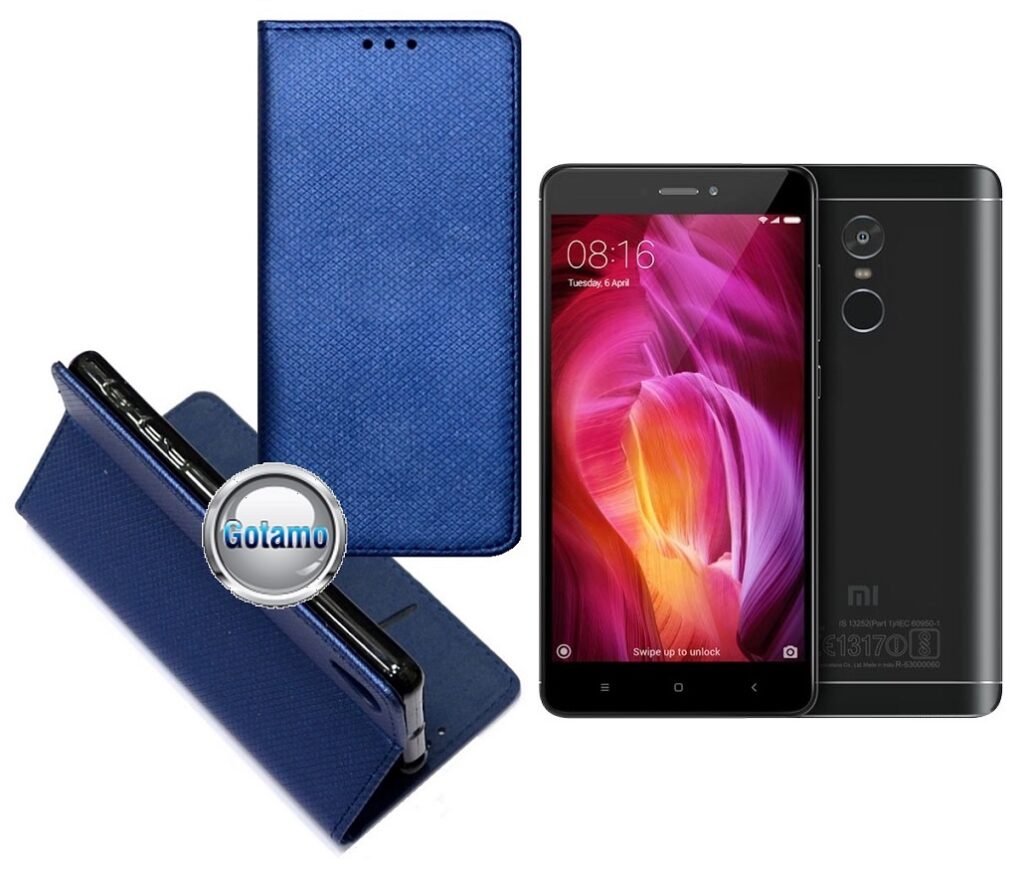 Re-Grid magnetinis dėklas Xiaomi Redmi Note 4, Xiaomi Redmi Note 4X telefonams mėlynos spalvos