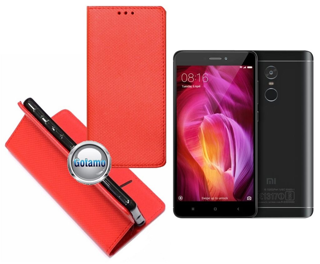 Re-Grid magnetinis dėklas Xiaomi Redmi Note 4, Xiaomi Redmi Note 4X telefonams raudonos spalvos