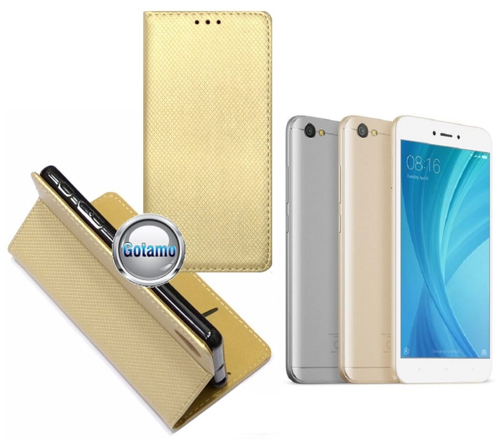 Re-Grid magnetinis dėklas Xiaomi Redmi Note 5A telefonams aukso spalvos