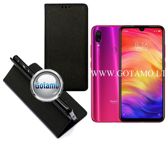 Re-Grid magnetinis dėklas Xiaomi Redmi Note 7, Xiaomi Redmi Note 7 Pro telefonams juodos spalvos