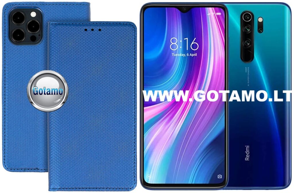 Re-Grid magnetinis dėklas Xiaomi Redmi Note 8 Pro telefonui mėlynos spalvos